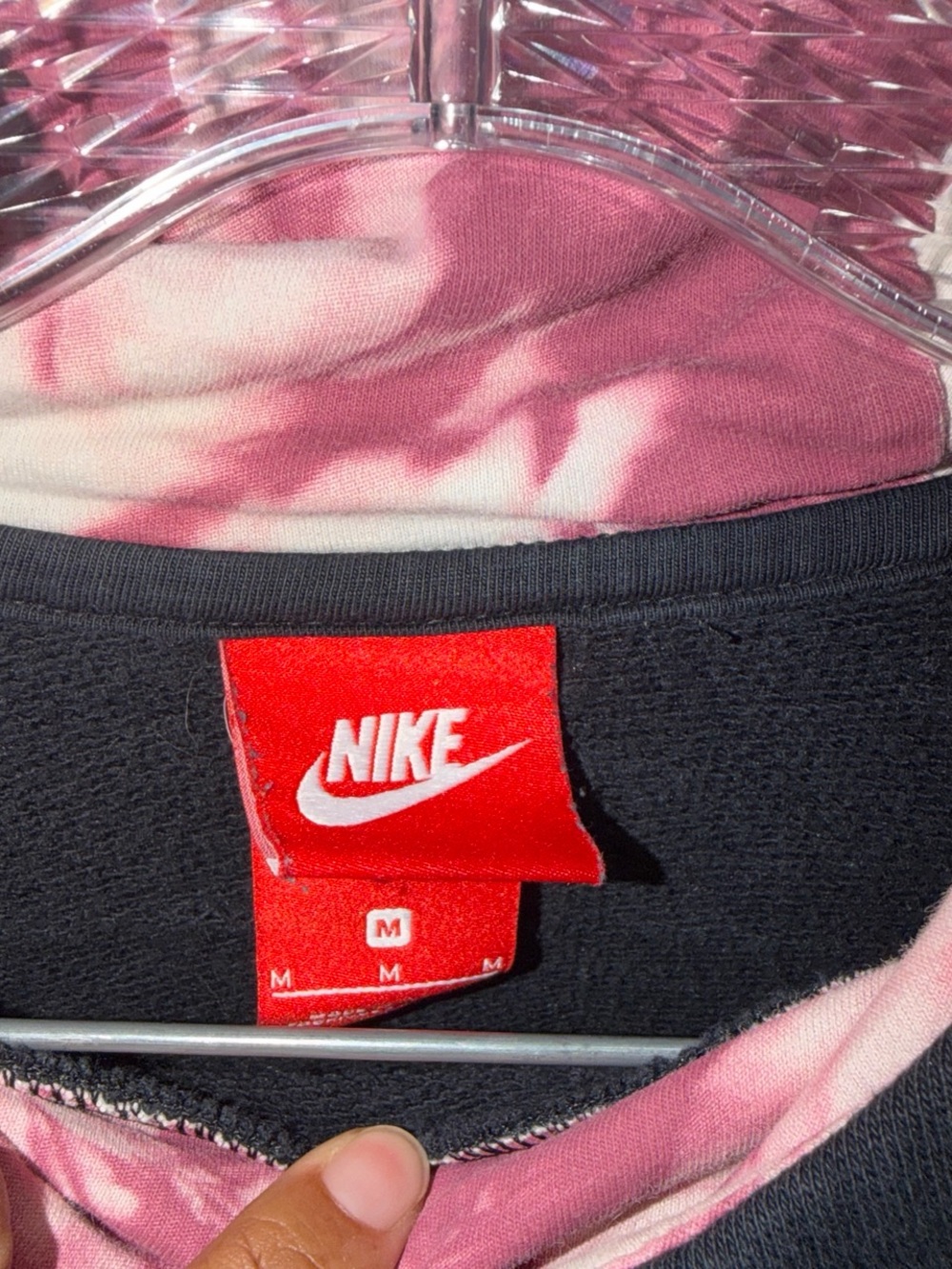 Nike Black Pullover Hoodie with White Swoosh - Picture 4 of 5